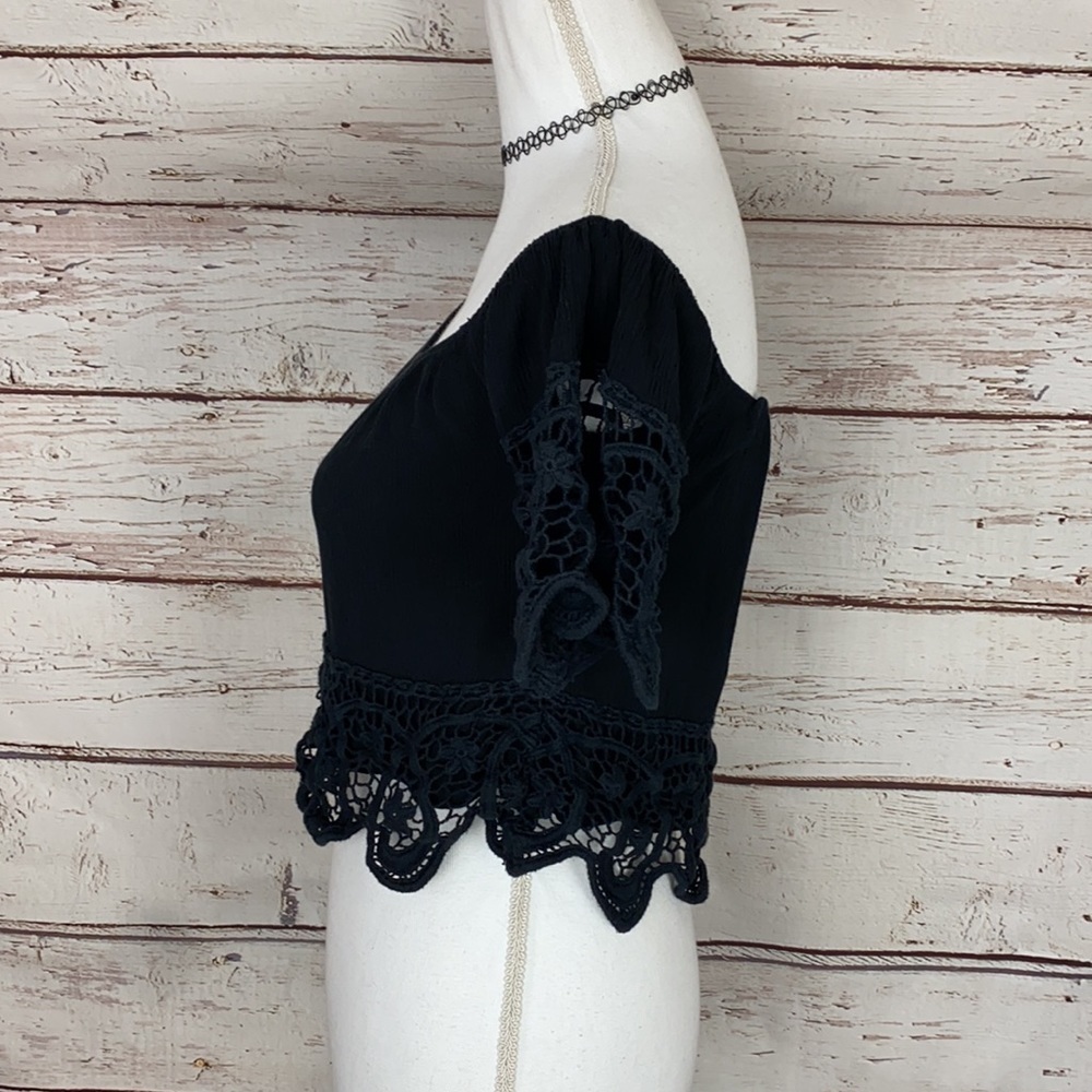 Charlotte Russe Black crop Top Small - Picture 2 of 11